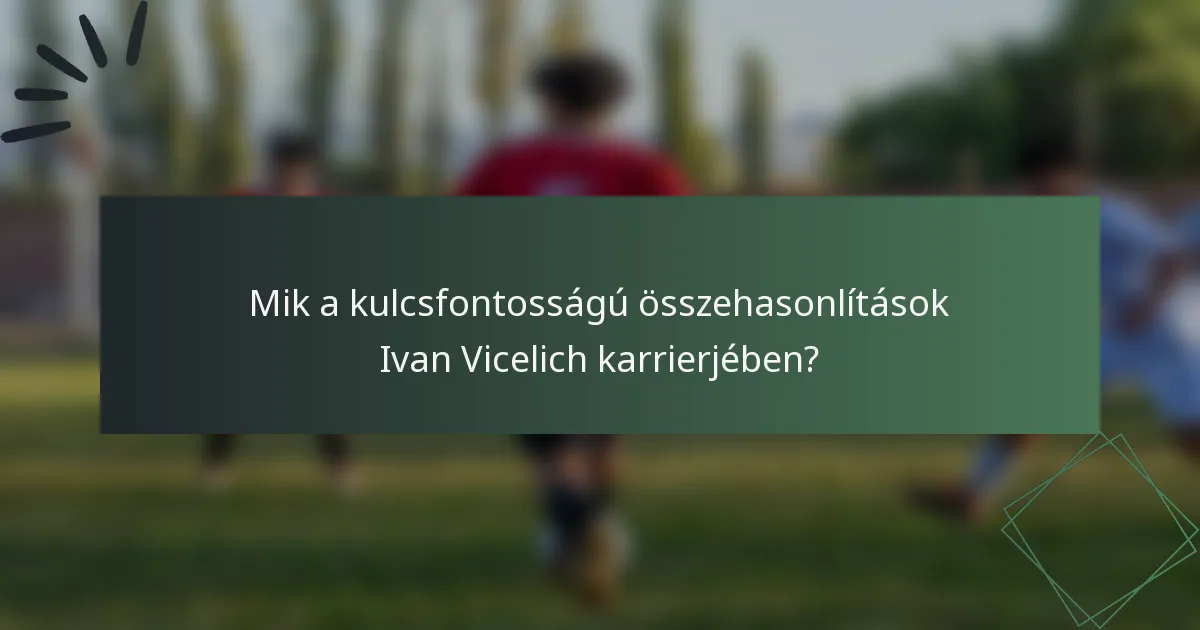Mik a kulcsfontosságú összehasonlítások Ivan Vicelich karrierjében?